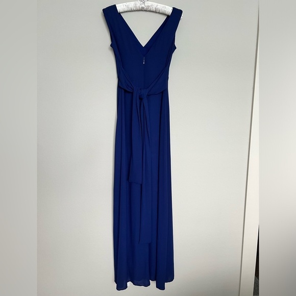 BCBCMaxazria Norah Maxi Dress in Orient Blue Chiffon Size 4 Wedding Formal Date - Picture 4 of 12